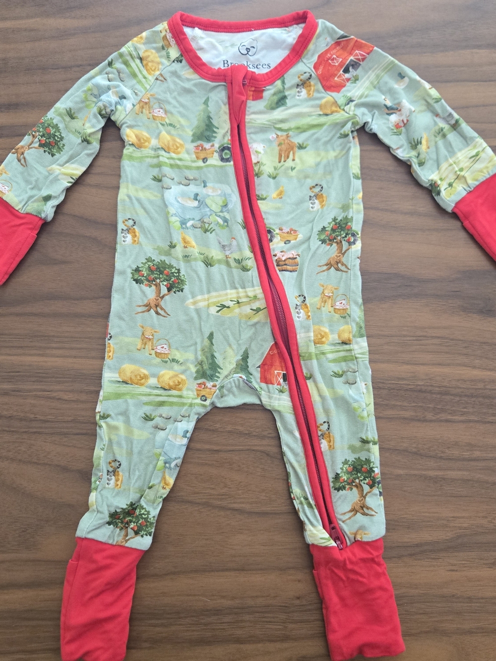 Farm Brooksees Bamboo Viscose Convertible Footie Romper Newborn